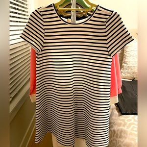 Blue and White Striped Dress